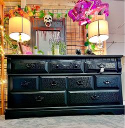 Black Leopard Print Dresser