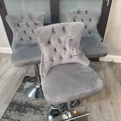 Grey And Silver High Stool 