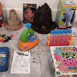 STEM Lakeshore Plants Magnetic Science Tin, GeoSafari Talking Microscope, Scabs N Guys Meducational Board Game, Star Wars Volcano Lab, Tornado Lab