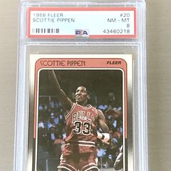 Scottie Pippen 1988 Fleer Rookie PSA 8 Card Near Mint Sports Card Basketball 