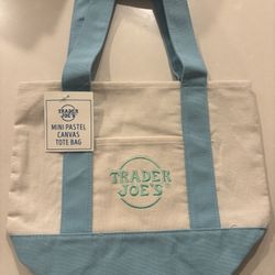 🩵 Trader Joes Mini Canvas Tote Easter Edition 