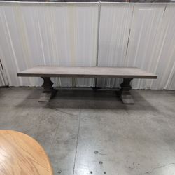 Long Grey Washed Wood Dining Table