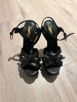 Saint Laurent Tribute Leather Platform Sandals