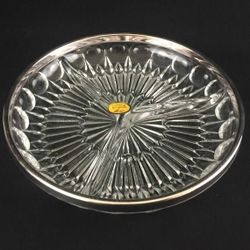 ✨Vintage 1980 Leonard Silver and Crystal Glass Appetizer Tray/Dish/Plate (brand new)