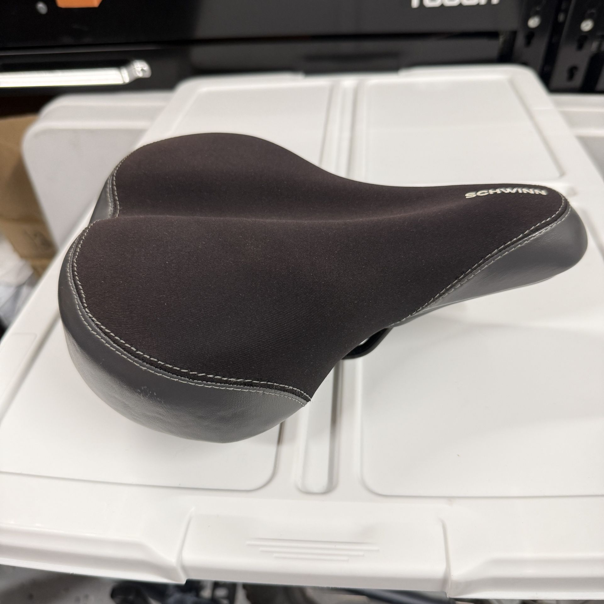 Schwinn Bike Seat Comfort Cruiser/Mountain Bike Saddle - Spring Suspension Black Grey