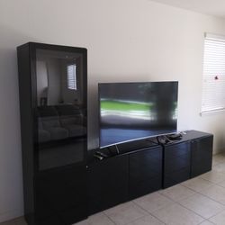 Gorgeous Black Glass Entertainment Center