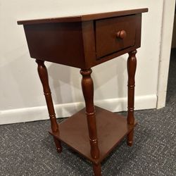 Wood Square Oriental End Table