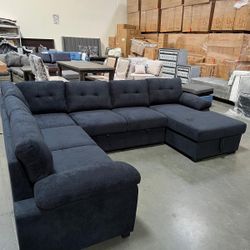 New! Upholstered Large Sectional sofa Bed, Sectional, Sofa, Sofabed, Sofa Bed, Sleeper Sofa, Sectional Sofa With Pull-out Bed, Large Sofa With Storage