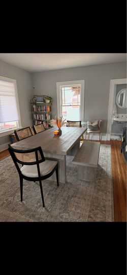 West elm dining table & bench
