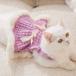 Purple Crotchet Style Dress For Pets 🐕 😺 Size:Large