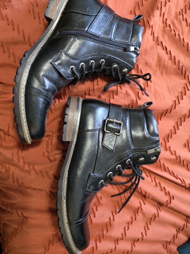 Bruno Marc Black Boots Size 10 Men