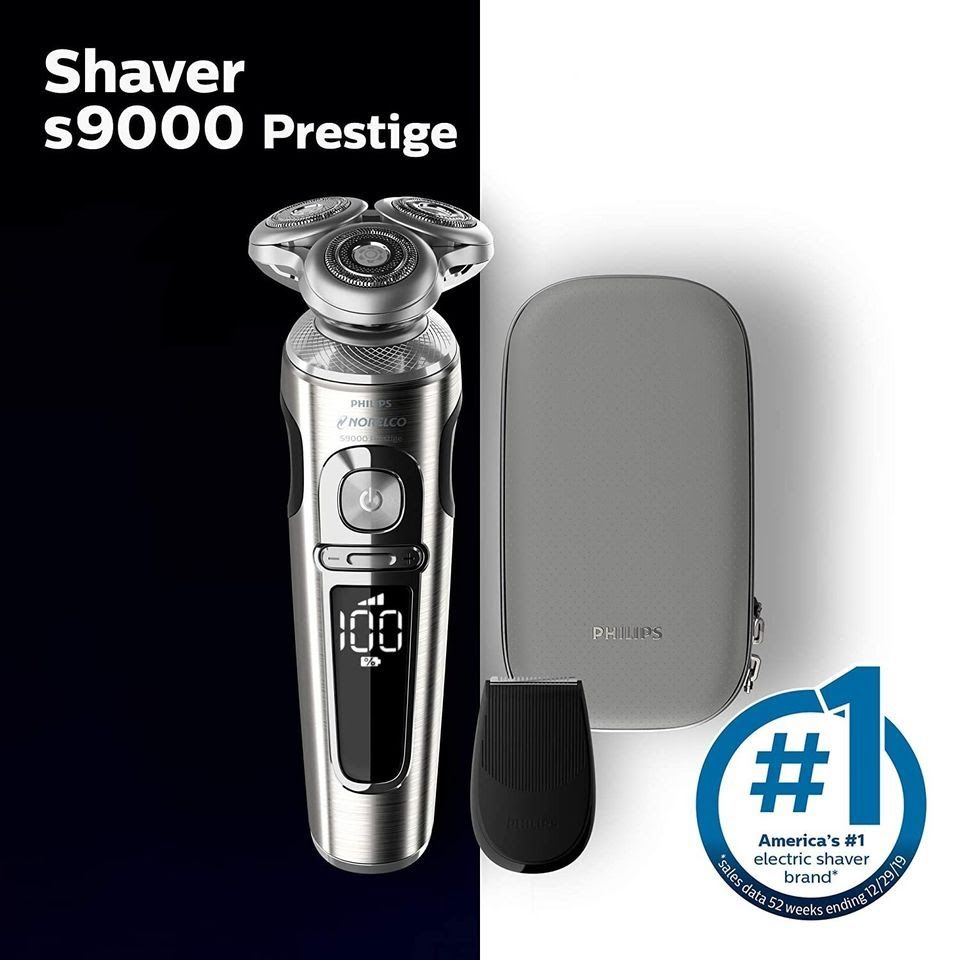 Philips . Shaver 9000 Prestige, Rechargeable Wet or Dry Electric Shaver  with Trimmer Attachme