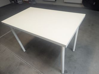 Ikea Linnmon table, white with white legs