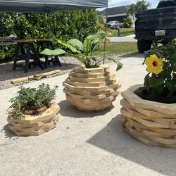 Beautiful Planters Stands All Wood Heavy 