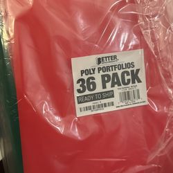 NEW Poly Portfolios 36 Pack Asst Colors