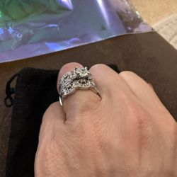 Vintage Lab And Crested Diamond Ring