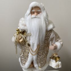 Christmas Santa 18 Inches Tall Stands On Wood Base
