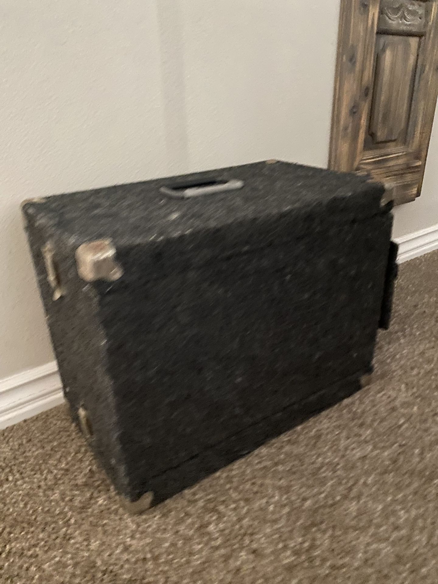 Carpeted Rack Case used to store and transport audio equipment