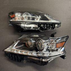 Pair LED Headlights Assembly 2013-2015 Lexus RX350 RX450H HID Non-AFS Projector Lights Left Right Side