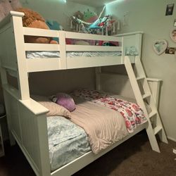 White Wooden Bunk Bed