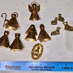 Vintage Brass Nativity Set Miniature