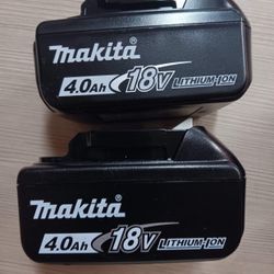 Makita New 4ah Battery 2x $160 Nuevas 
