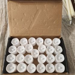 White Led Flameless Candles Set Of 24 - Perfect For Weddings And Special Events