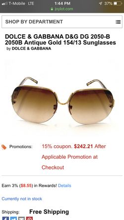 Authentic Dolce and Gabbana DG 2050 B Subglasses Dolce Gabbana 2050b Sunglasses in color 29973 | eBay main image 3
