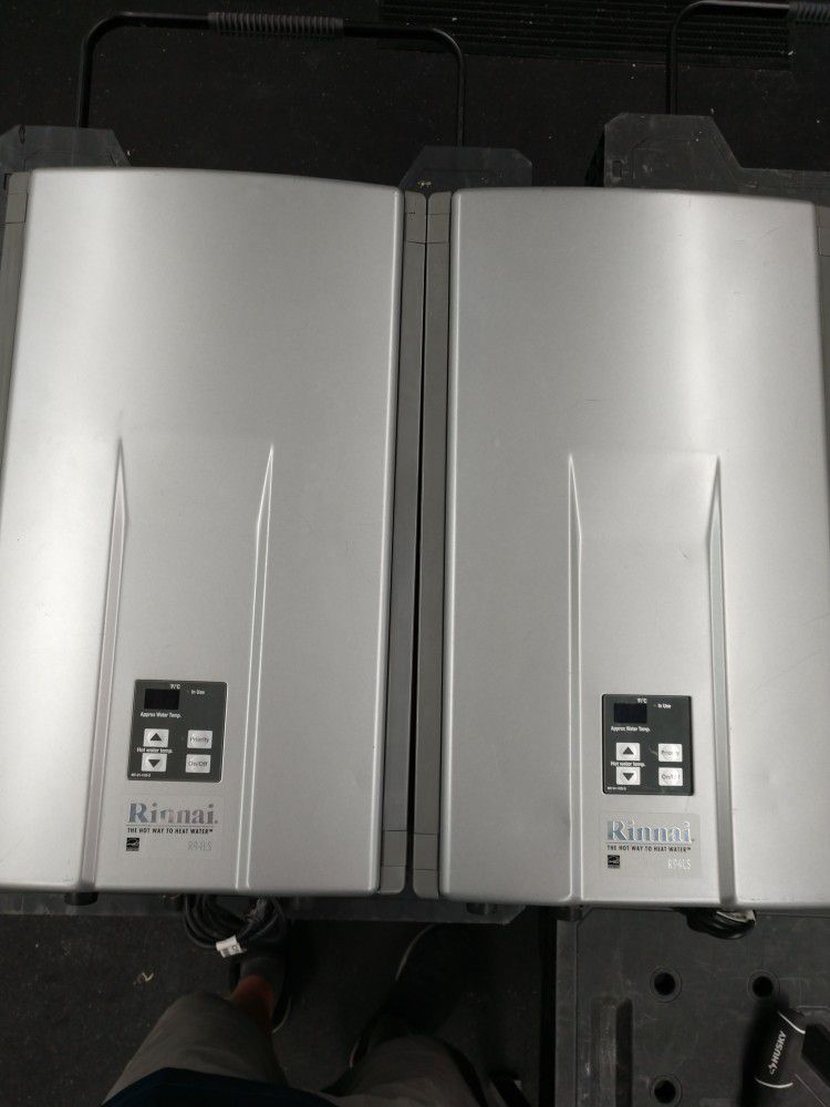 Two Rinnai R94LS Tankless Water HEATERS