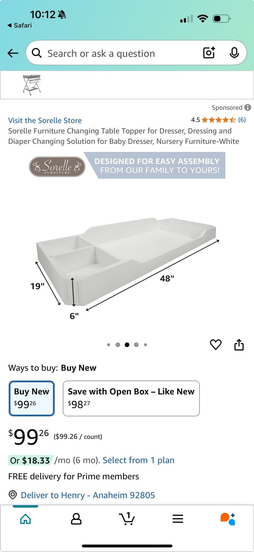 Changing Table Topper