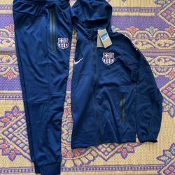 NIKE FC BARCELONA BLUE TRACKSUIT SET 