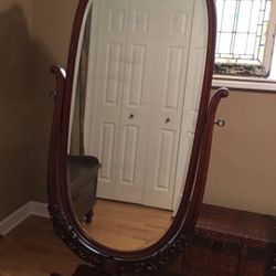 Antique swivel standing mirror full length body tall