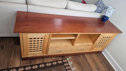 Entertainment center, solid hardwood top