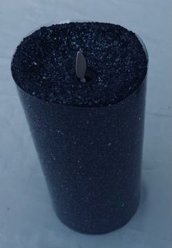 LUMINARA 7 Inch Blue Glitter Flameless Pillar Candle With Remote