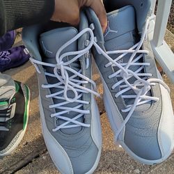 Jordan 12s grey and white