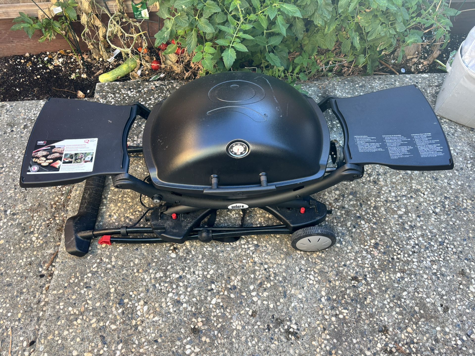Webber Gas Grill With Collapsable Legs For Storage And Travel