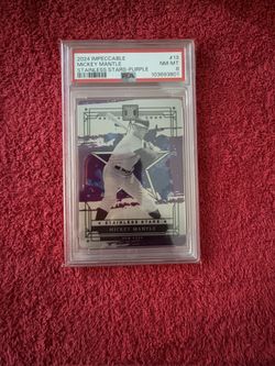 ⚾️🔥⚾️ 2024 Panini Impeccable – Mickey Mantle – Stainless Stars Purple — PSA 8 — Serial #9/25 