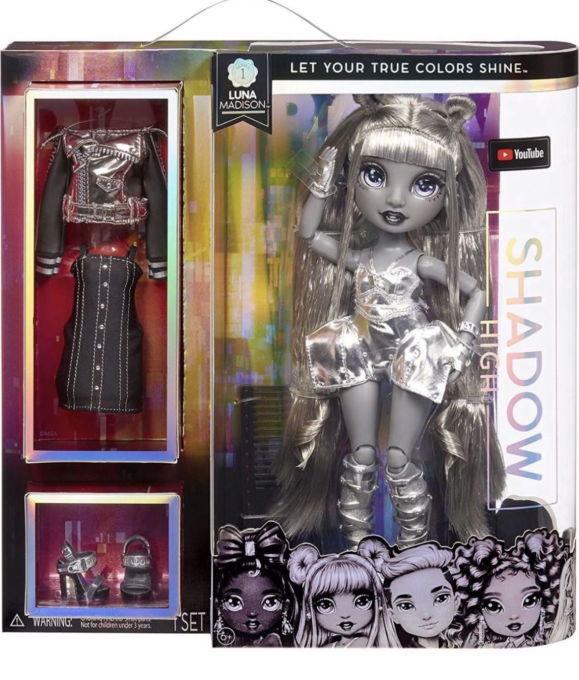 Rainbow High Shadow Series 1 Luna Madison- Grayscale Fashion Doll (NEW/SEALED)