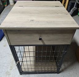 Furniture-Style Dog Crate with Drawer
