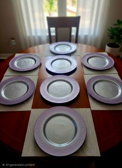 2000s Portmeirion Dusk glass plate collection designed by Jo Gorman Britain 13.5