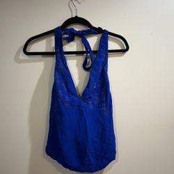 Free People Royal Blue Halter Top – Size Small