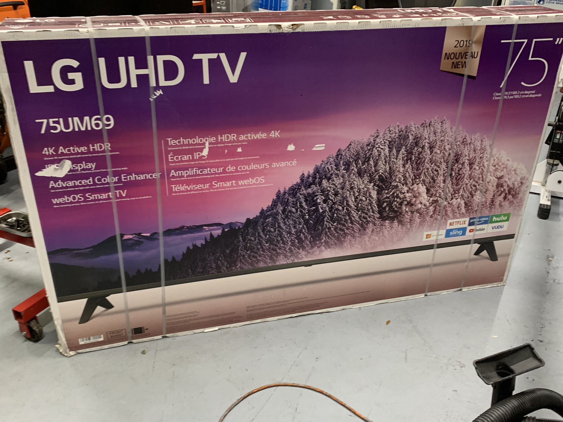 New! LG 75” TV 4K Smart HDR (2019) 75UM69
