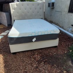 Queen Bed With  4 Drawers 