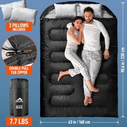 Double Sleeping Bag with Pillow XL Queen Size