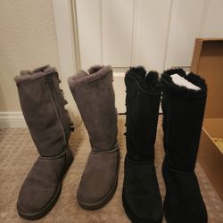 2 pair Ugg Bailey Bow Boots size 9