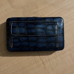 Blue Fake Alligator Purse Wallet