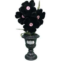 Target Hyde and Eek! Ghoulish Garden Peeping Poppies Faux Plant Black Purple 18”