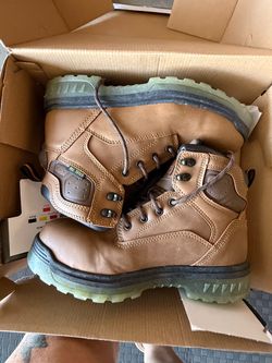 Steel Toe Work Boots Brown Leather