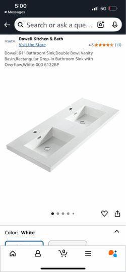 Dowell double sink 61”x22”