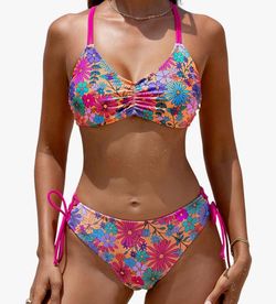 CUPSHE Women's 2 Piece Bikini Set Back Braided Straps with Reversible Bottom